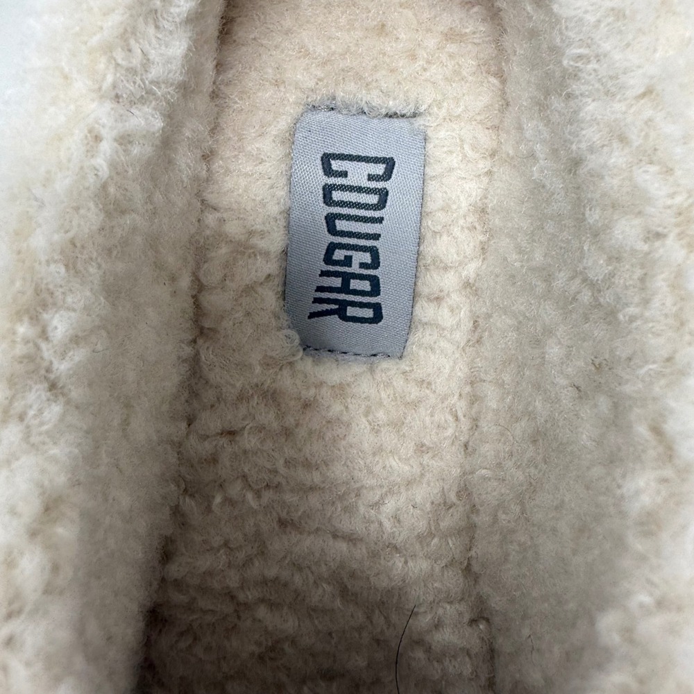 Cougar Liliana Camel Suede Mule Slippers Tan Faux Shearling Womens 6 NEW - Picture 2 of 7